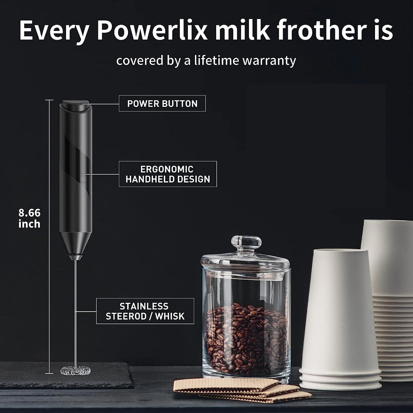 Handheld Electric Coffee Milk Frother Egg Beater