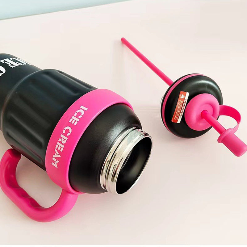 Ice Cream Shaped 1100ml Stainless Steel Thumbler With Steel Straw