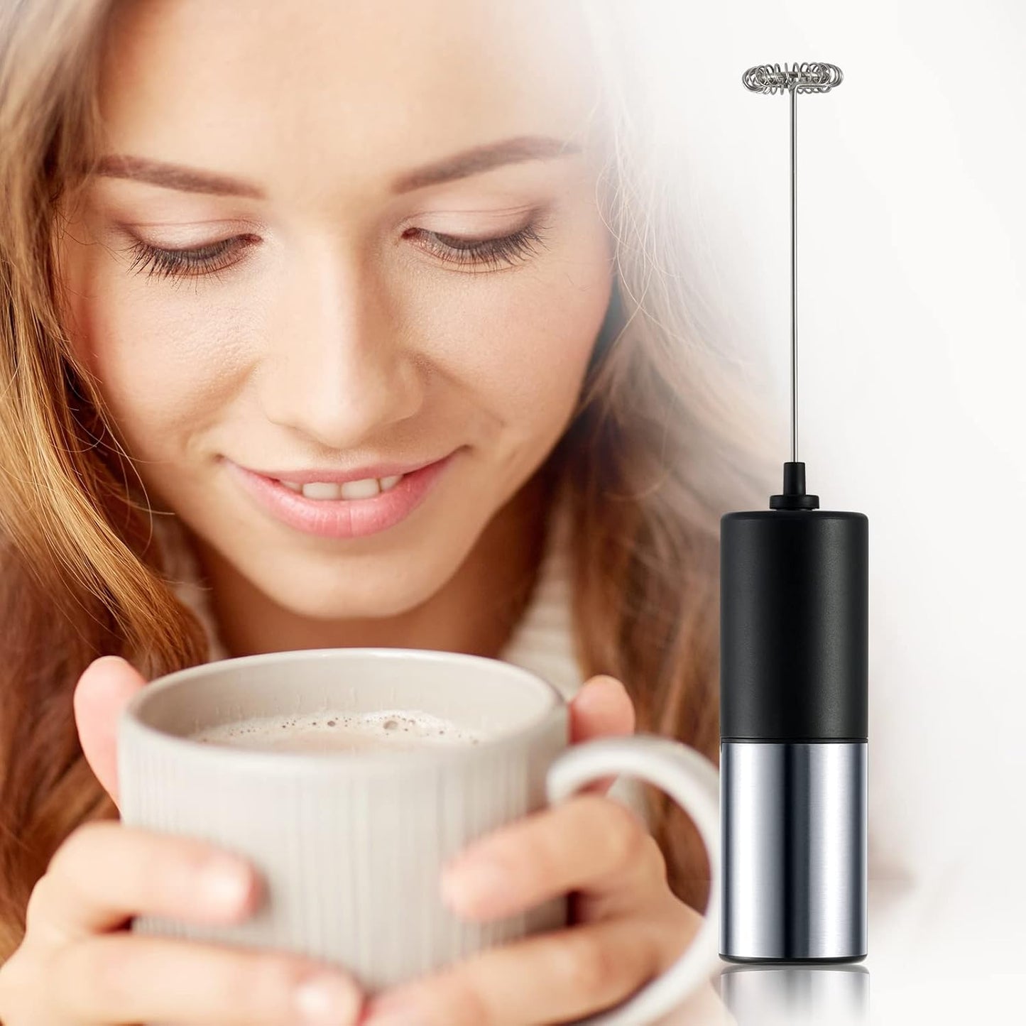 Steel Handheld Frother For Coffee Egg Beater