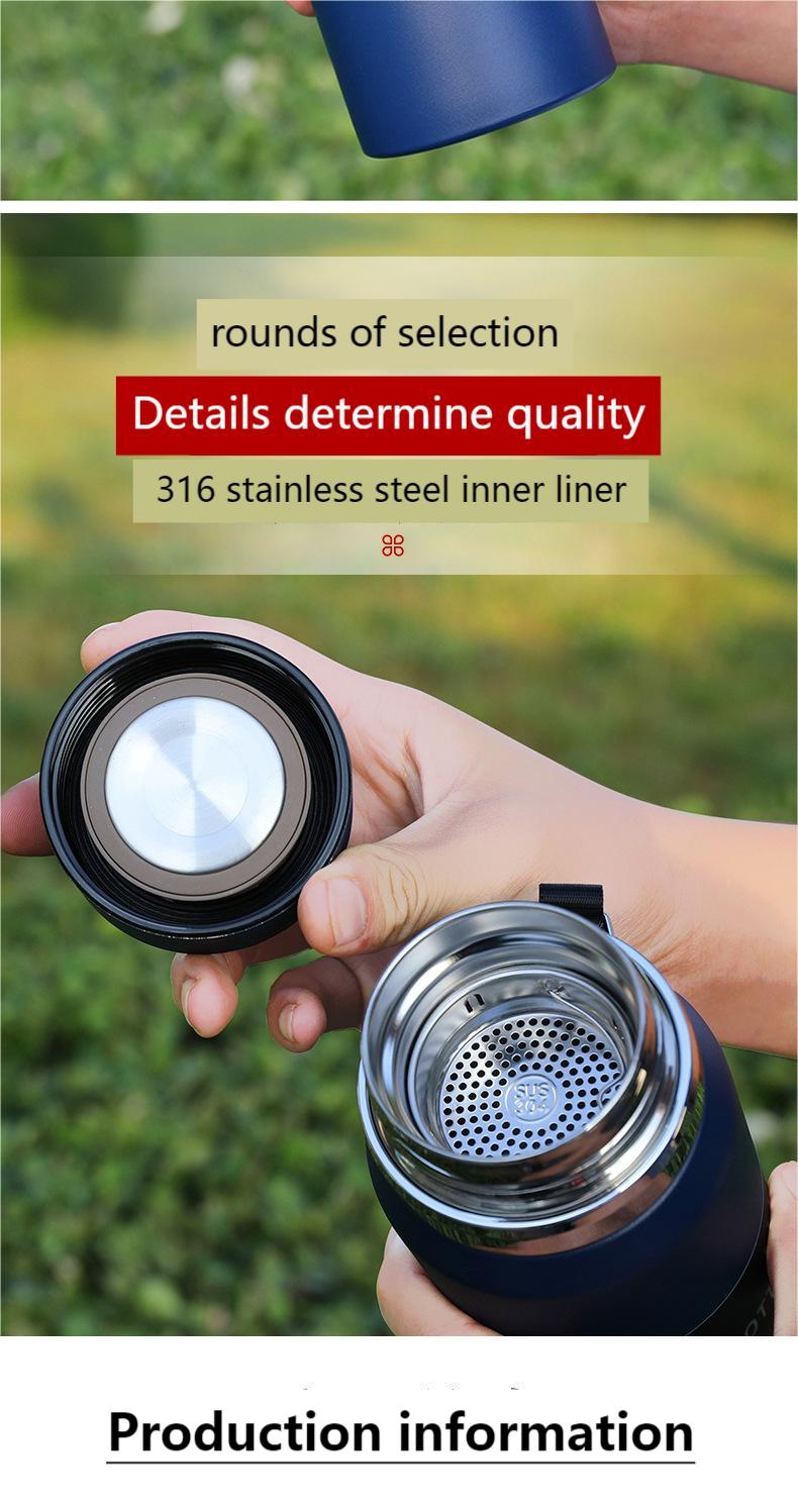 Portable VVacuum Stainless Steel Temperature Display Sports Smart Water Bottle 800ML) Black Color