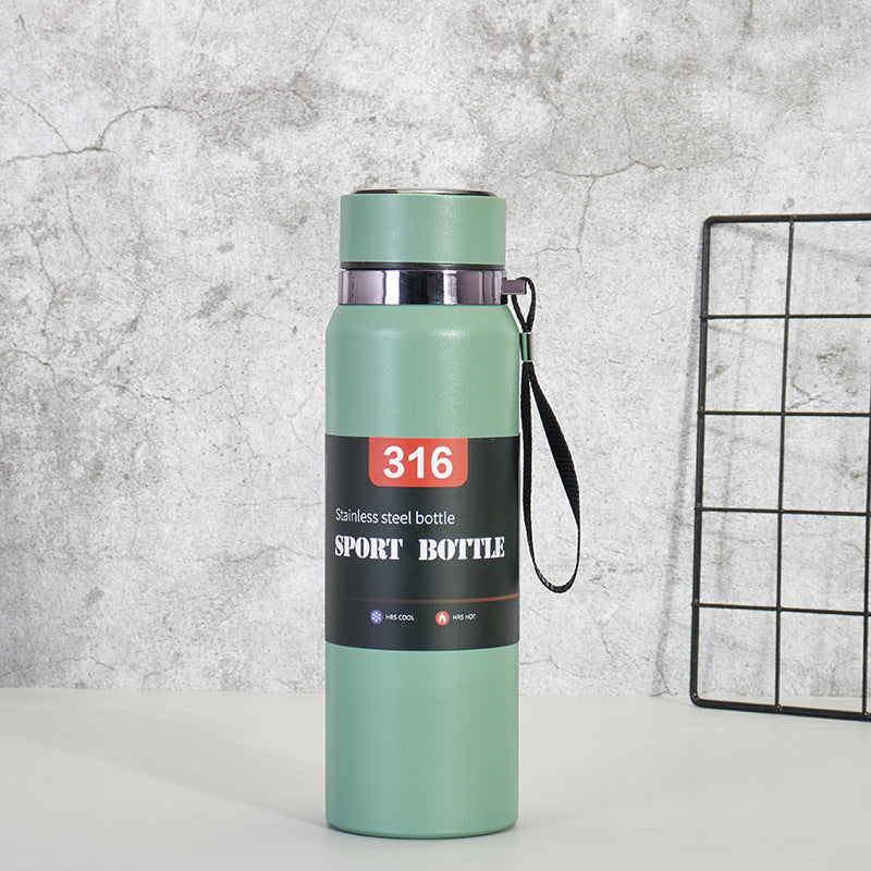 Portable VVacuum Stainless Steel Temperature Display Sports Smart Water Bottle 800ML) Black Color