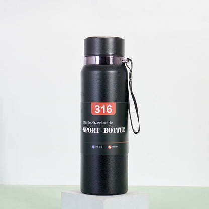 Portable VVacuum Stainless Steel Temperature Display Sports Smart Water Bottle 800ML) Black Color