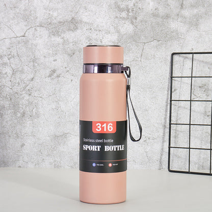 Portable VVacuum Stainless Steel Temperature Display Sports Smart Water Bottle 800ML) Black Color